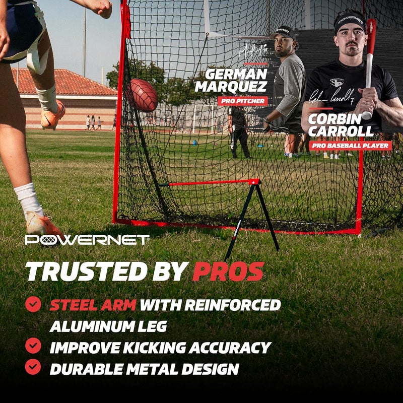 PowerNet Football Kicking Tee Pro, Portable with Included Carry Bag, Durable All Metal Football Holder, Use for Field Goal Practice and Training, Compatible with All Football Sizes - Image 2
